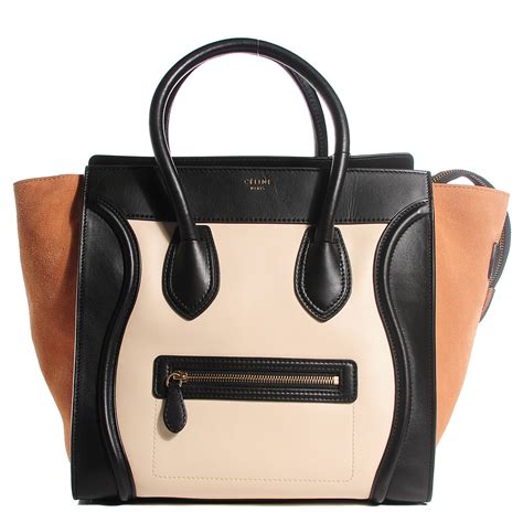 celine mini luggage tri color|CELINE Satin Calfskin Mini Tri.